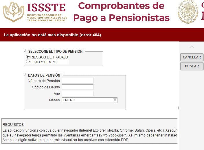 Cómo puedo obtener mi recibo de pago de Pension ISSSTE