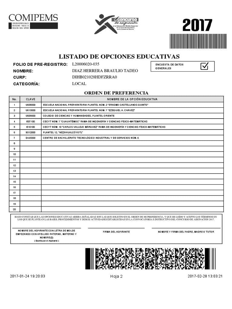 C Mo Obtener El Folio De Registro Para El Examen Comipems