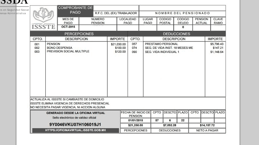 Obtén tu talón de pago siendo pensionado del ISSSTE con estos pasos