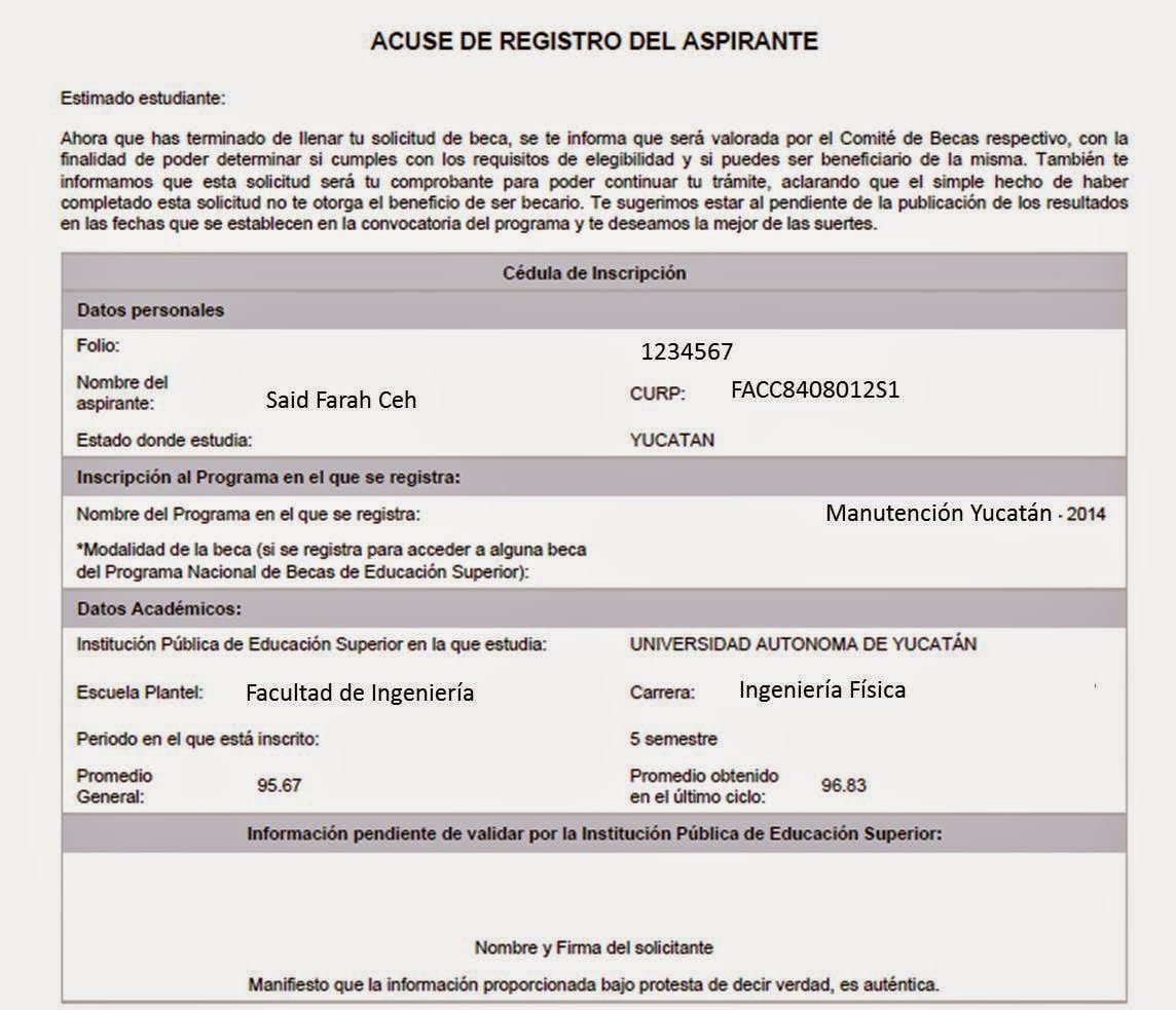 Pasos para obtener un acuse de solicitud de beca válido y aceptado