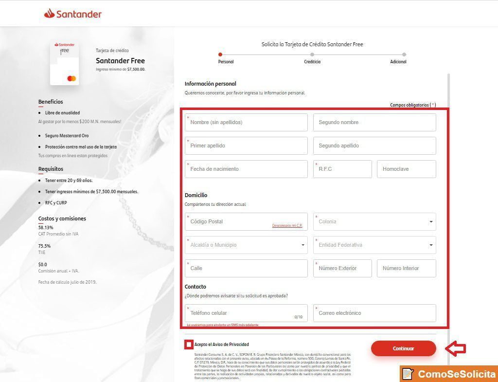 Solicitar una línea de crédito Select en Santander: pasos y requisitos