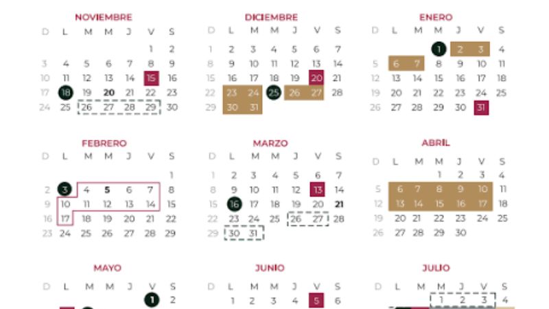 ¿Cuándo inician las vacaciones de diciembre este año?