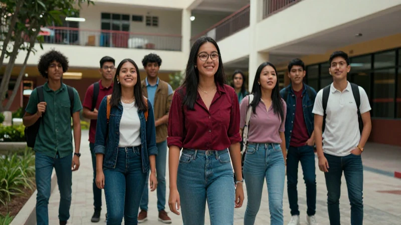 Estudiantes mexicanos celebrando sus oportunidades académicas