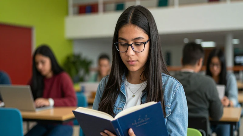 Estudiante mexicano en campus enfocado en Pedagogía