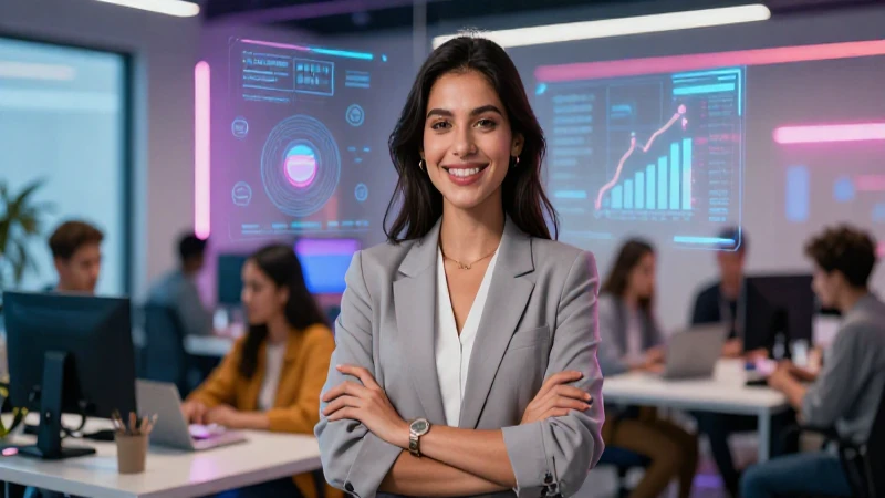 Mujer mexicana moderna con oportunidad digital
