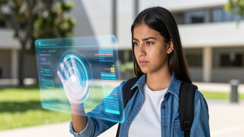 Estudiante mexicano interactúa con holograma vibrante