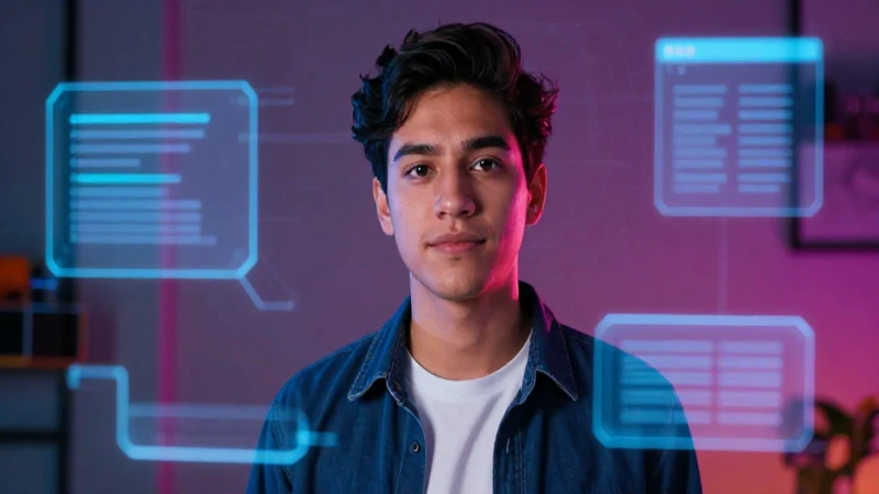 Imagen vibrante de joven mexicano con diseño digital