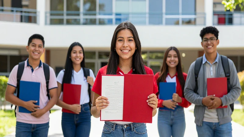 Estudiantes mexicanos celebrando su éxito académico