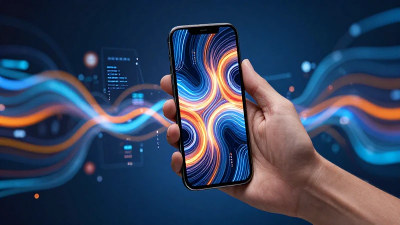 Adulto mexicano moderno con smartphone futurista vibrante