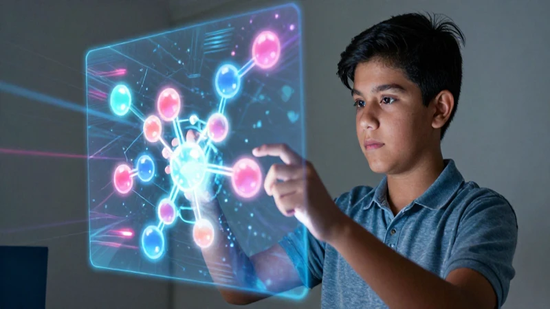 Estudiante mexicano interactúa con holograma molecular