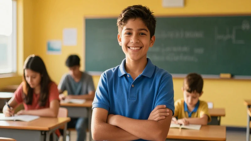 Joven mexicano exitoso en aula vibrante