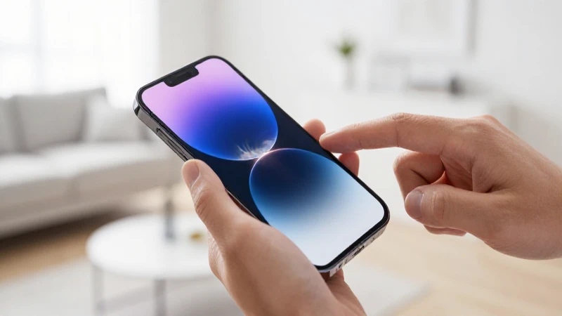 Manos con teléfono modernísimo bajo luz dramática