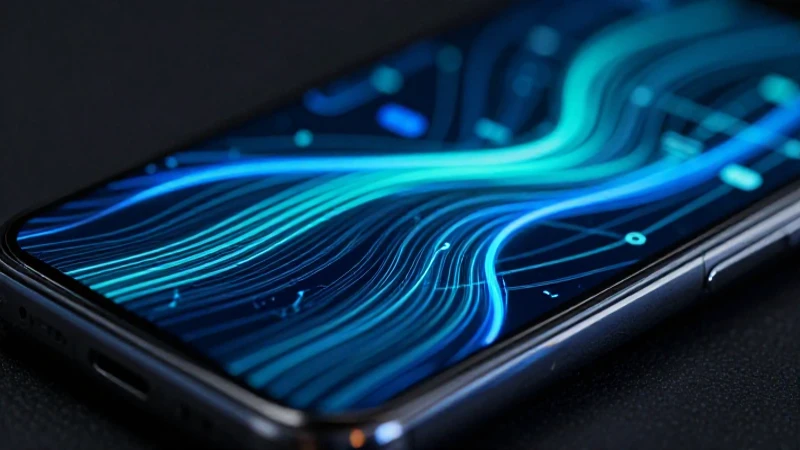 Pantalla brillante con datos abstractos vibrantes