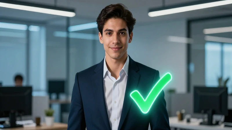 Joven profesional mexicano exitoso en oficina moderna