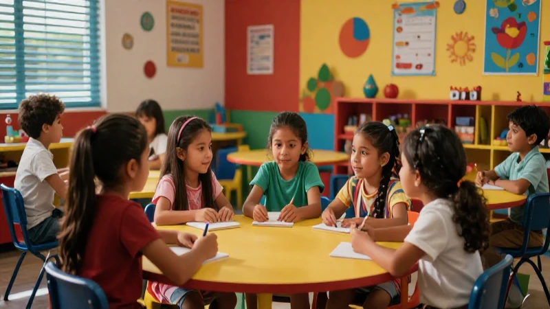 Niños mexicanos diversos en aula vibrante