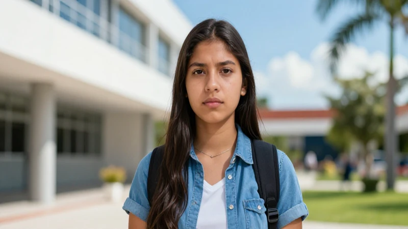 Estudiante mexicano decidido en campus dinámico