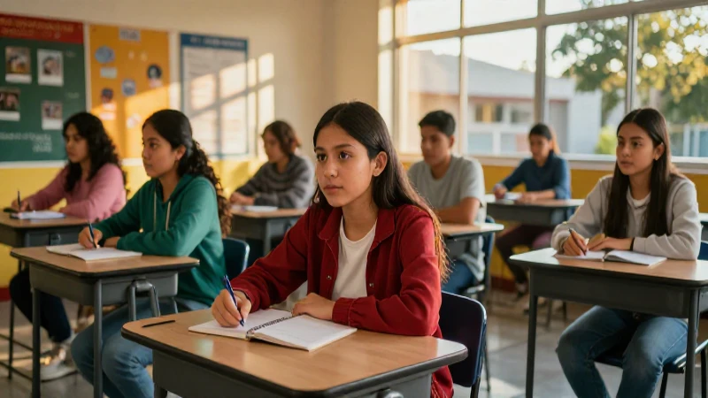 Estudiante mexicano en un campus vibrante
