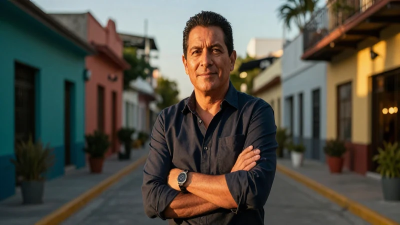 Retrato profesional mexicano en luz dorada