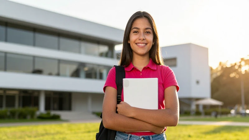Estudiante mexicana universitaria en hora dorada