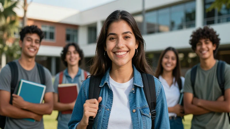 Retrato optimista de estudiante mexicano moderno
