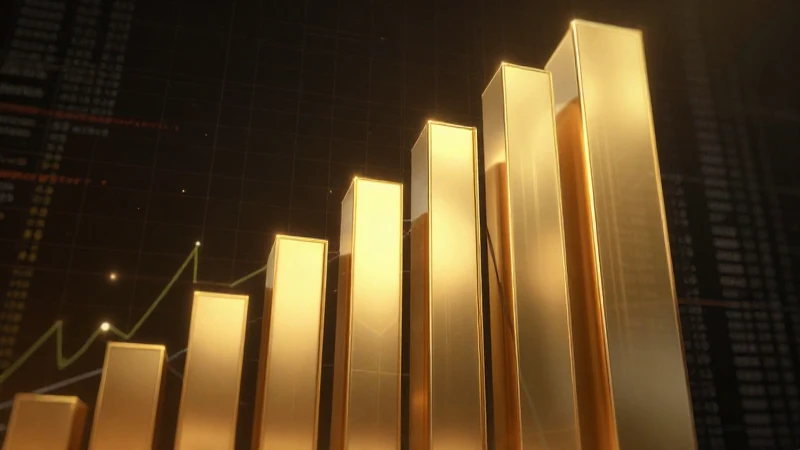 Gráfico dorado ascendente con estilo corporativo