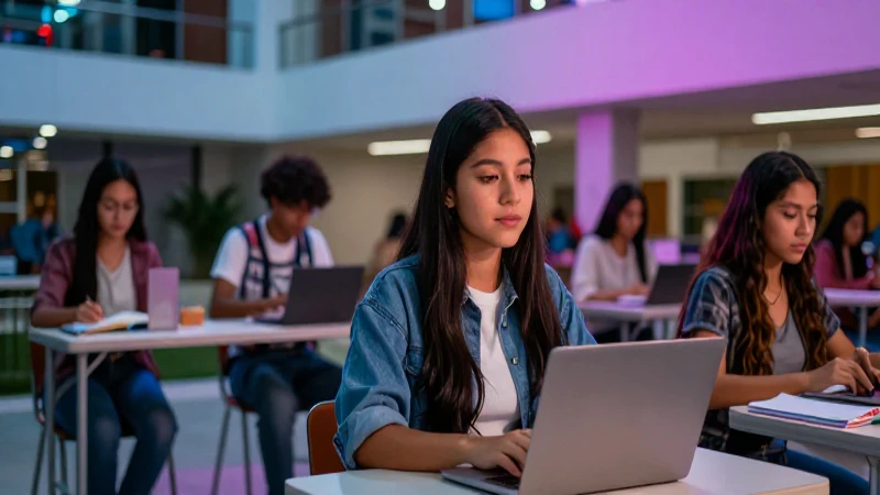Estudiante mexicano decidido en campus moderno y vibrante
