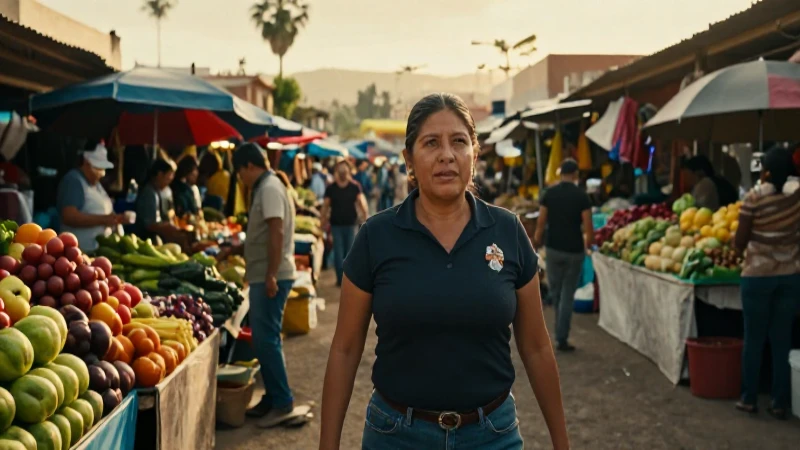 Due un dueño mexicano en mercado vibrante y dorado