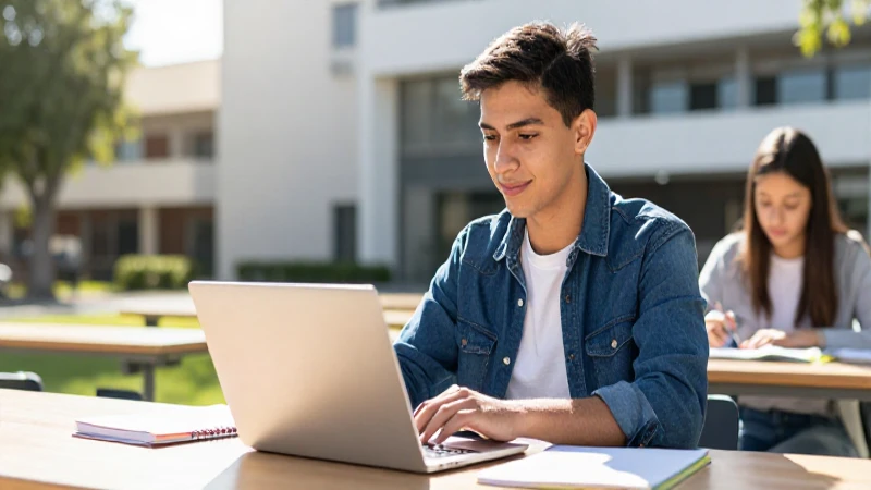 Estudiante mexicano estudia académicamente con éxito