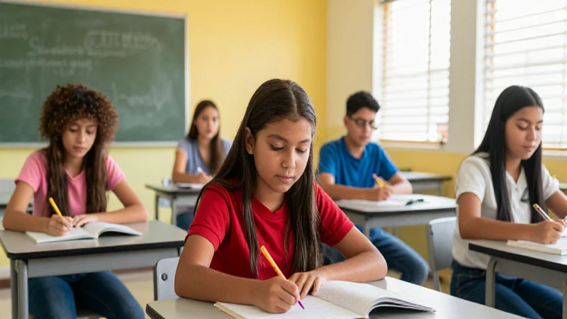 Estudiantes mexicanos diversos en aula moderna