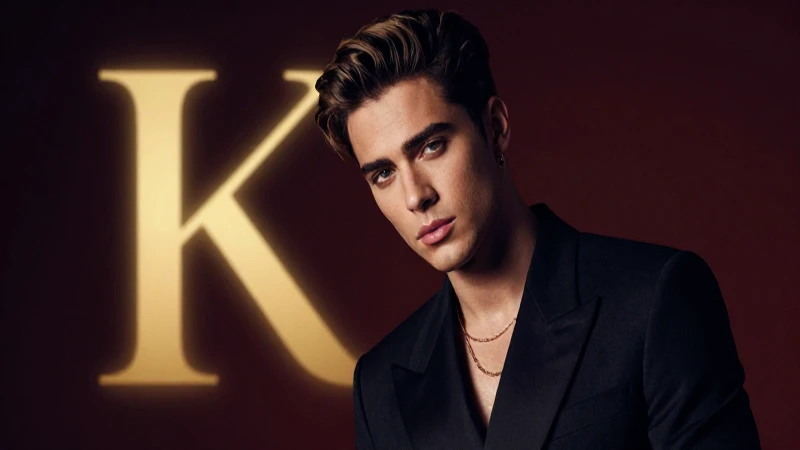 Estilo moderno, pose impactante con letras doradas