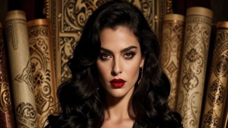 Retrato dramático de mujer elegante y misteriosa