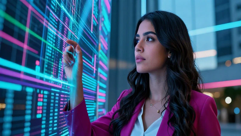 Joven mexicana mira datos con estilo cinematográfico