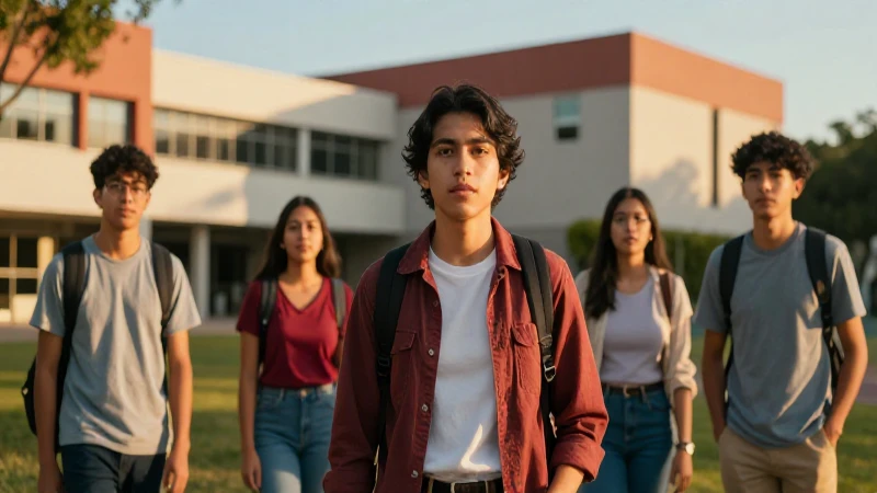 Estudiantes mexicanos modernos en campus universitario