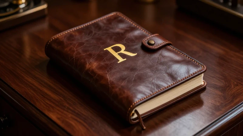 Diario antiguo elegante con iluminación dramática