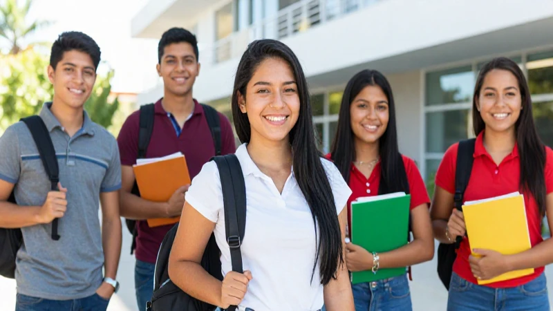 Estudiantes mexicanos sonriendo, simbolizando oportunidad