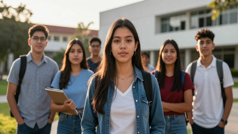 Cuándo abrirá la Plataforma de Jóvenes construyendo el futuro en marzo 2 Estudiantes mexicanos en campus vibrante al atardecer