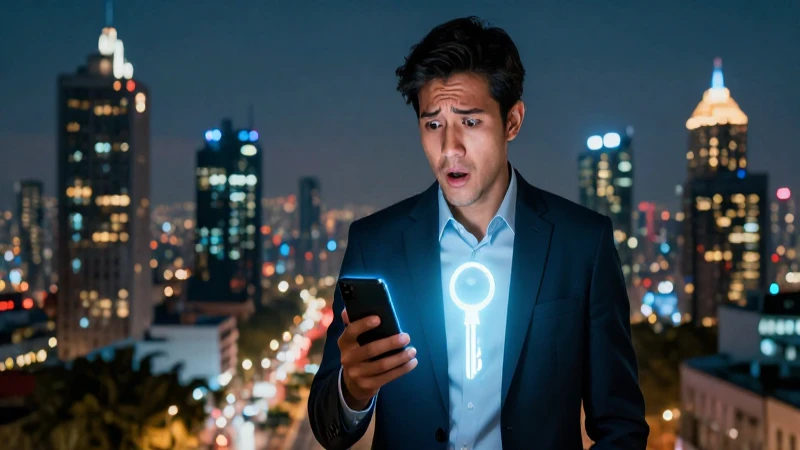 Joven feliz con smartphone frente a CDMX