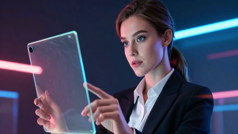 Joven profesional atractivo con estilo futurista