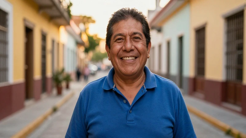 Trabajador mexicano en la luz dorada