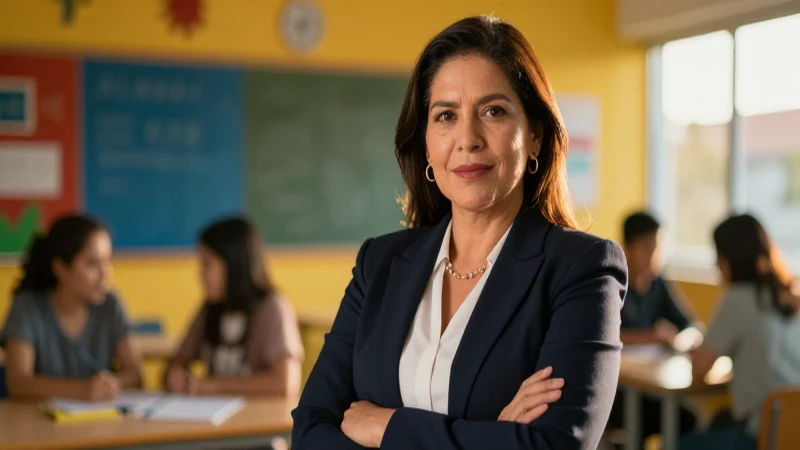Retrato de madre mexicana profesional en entorno moderno