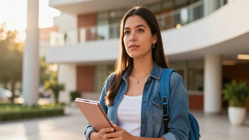 Madre decidida y alumna en moderno aula