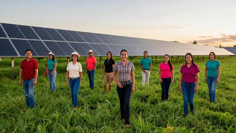 Campo solar vibrante con gente feliz