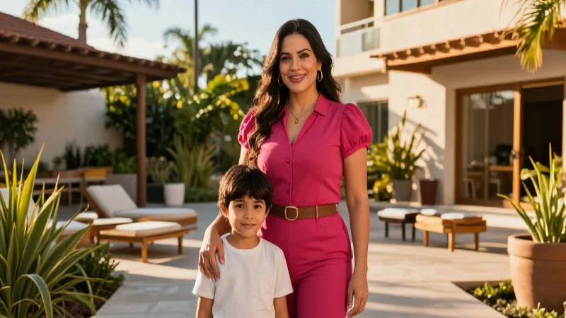 Madre y niño mexicanos en un retrato cinematográfico