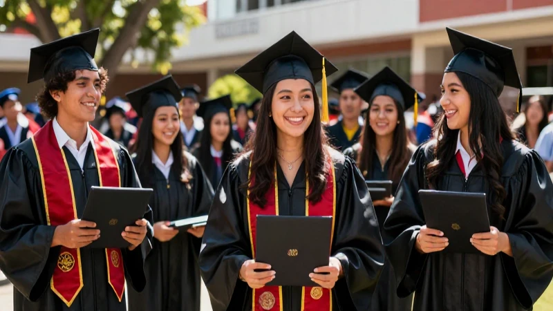 Graduación alegre de estudiantes mexicanos