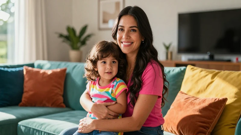 Madre mexicana empoderada en casa moderna y brillante