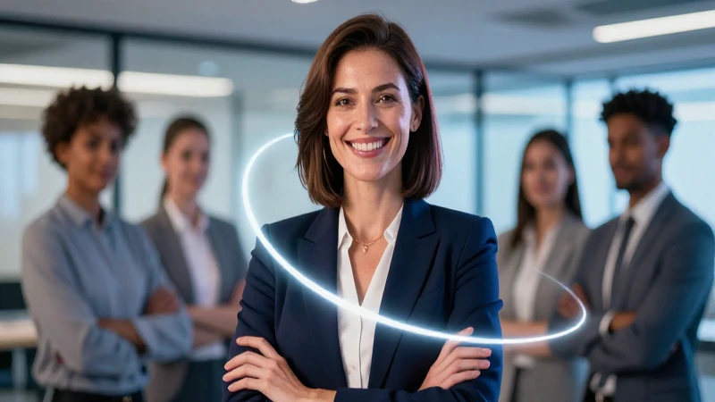 Profesional confiante en entorno corporativo moderno