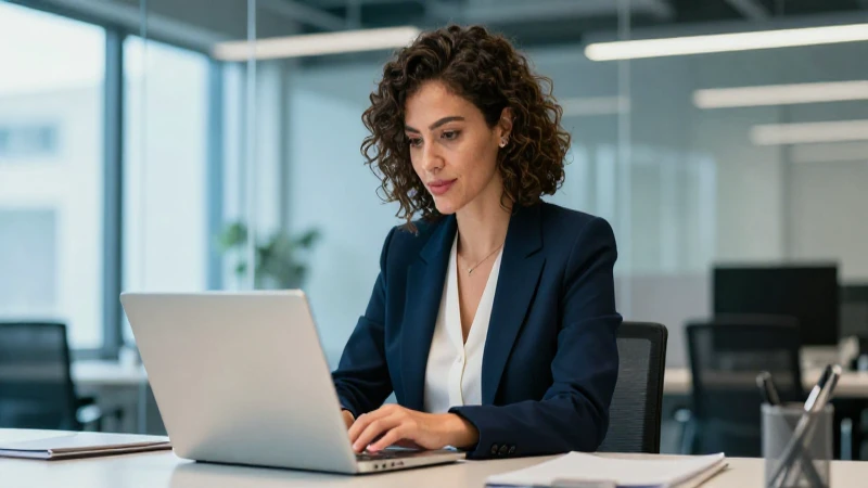 Madre ejecutiva profesional en oficina moderna