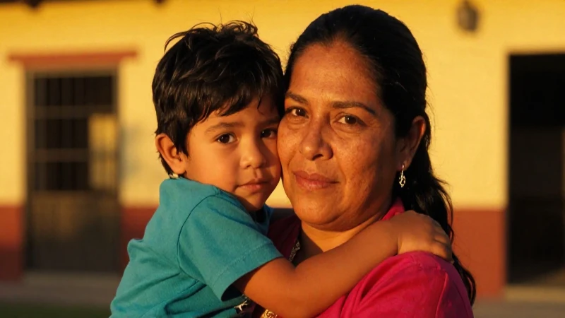 Madre mexicana resiliente con luz cálida