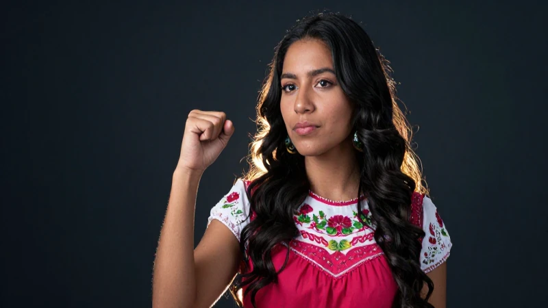 Joven mexicana brillante, luz de oportunidad y estilo