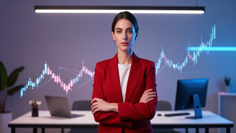Retrato dinámico de empresaria moderna y exitosa